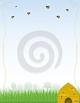 Buzzy Beehive Background/Stationery