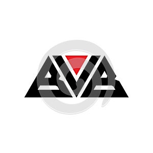 BVB triangle letter logo design with triangle shape. BVB triangle logo design monogram. BVB triangle vector logo template with red