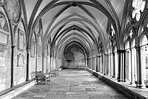 BW Exteriort Salisbury Cathedral Cloisters