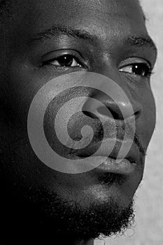 BW hard looking young man