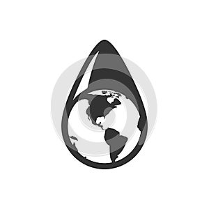 BW icon - Earth water drop