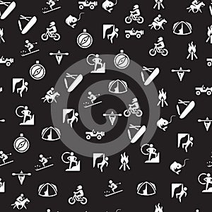 BW Icons - Outdoor seamless pattern.