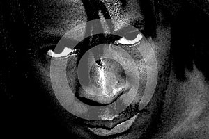 BW male portrait, anger