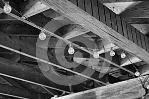 BW party lights at the boathouse
