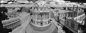 Bw photo of panoramic, aerial view of oxford photo