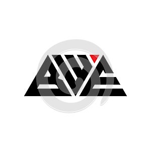 BWE triangle letter logo design with triangle shape. BWE triangle logo design monogram. BWE triangle vector logo template with red