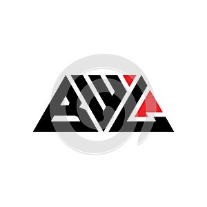 BWL triangle letter logo design with triangle shape. BWL triangle logo design monogram. BWL triangle vector logo template with red