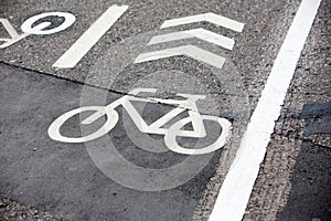 Bycicle line road markings