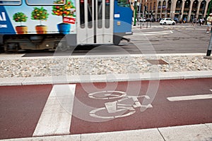 Bycicle path in Milan