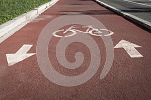 Bycicle symbol on a cycle path