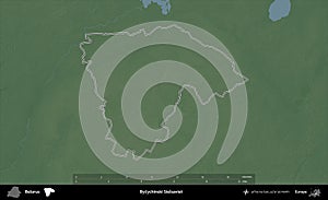 Bycychinski Sielsaviet outlined, Belarus. Physical