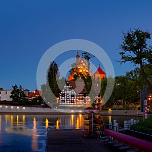 Bydgoszcz St. Martin Cathedral and Mill Island