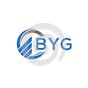 BYG Flat accounting logo design on white background. BYG creative initials Growth graph letter logo concept. BYG business finance