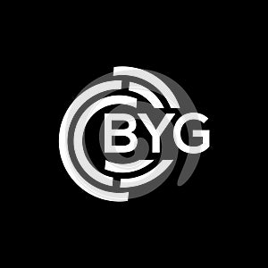 BYG letter logo design on black background. BYG creative initials letter logo concept. BYG letter design