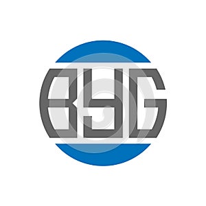 BYG letter logo design on white background. BYG creative initials circle logo concept.