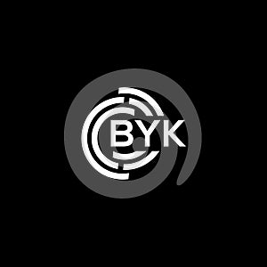 BYK letter logo design on black background. BYK creative initials letter logo concept. BYK letter design