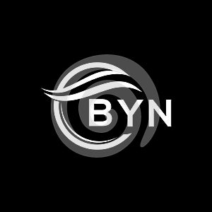 BYN letter logo design on black background. BYN creative circle letter logo concept. BYN letter design photo