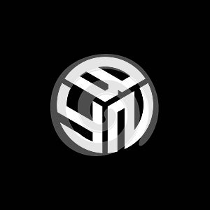 BYN letter logo design on black background. BYN creative initials letter logo concept. BYN letter design photo