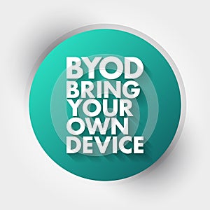 BYOD - Bring Your Own Device acronym, technology concept background