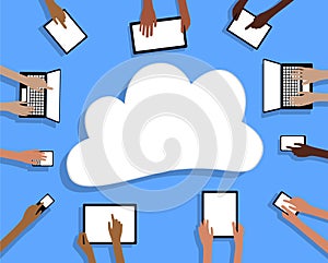 BYOD Bring your own Device Tablets Cloud and Hands