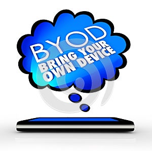 BYOD Smart Cell Phone Thought Cloud Bring Your Own Device