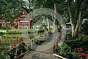 Byodo-in Buddhist Temple, island Oahu, Hawaii