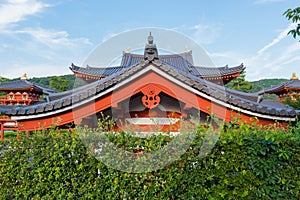 Byodo-in Phoenix Hall is a Buddhist temple in the city of Uji in Kyoto Prefecture, Japan