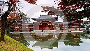Byodo-in temple with autumn color, Uji