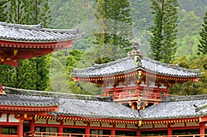 Byodo In temple corner photo