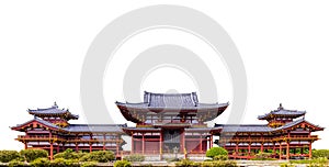 Byodo in Temple Japan isolated on white background