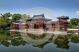 Byodo-in temple with pond in Uji, Kyoto photo