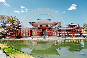 Byodo-in temple with pond in Uji, Kyoto, Japan