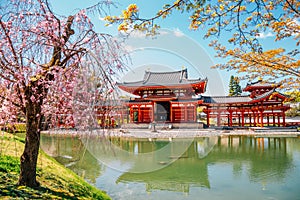 Byodo-in temple at spring in Uji, Kyoto, Japan