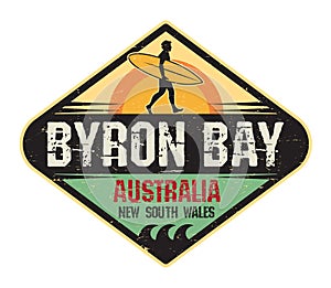 Byron Bay, Australia - surfer sticker, stamp or sign desig