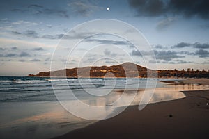 Byron Bay lighthouse high on the rocky headland - the most eastern point of Australian continent facing Pacific ocean in