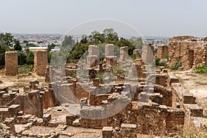 Byrsa in Carthage Tunisia. Urban Phases of the hill of Byrsa