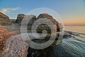 Byrums Raukar - spectacular rock towers at the shore of the island Oeland, Sweden