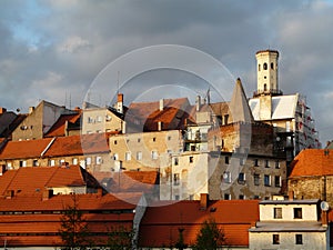 BYSTRZYCA KLODZKA,SILESIA,POLAND-Panorama of Old Town