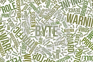 Byte, conceptual word cloud for business, information technology or IT.