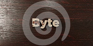 Byte - grungy wooden headline on Maple - 3D rendered royalty free stock image