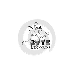 BYTE records logo editorial illustrative on white background