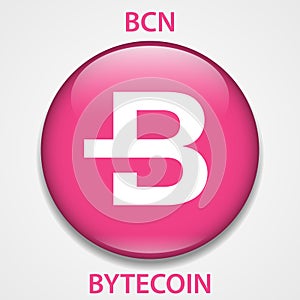 Bytecoin Coin cryptocurrency blockchain icon. Virtual electronic, internet money or cryptocoin symbol, logo