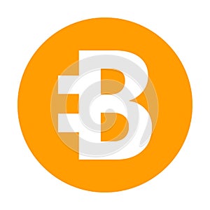 Bytecoin icon for internet money. Crypto currency symbol.