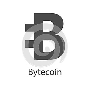 Bytecoin icon for internet money. Crypto currency symbol.