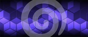Bytes of binary code run through network. Abstract futuristic technology syberspace