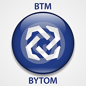 Bytom Coin cryptocurrency blockchain icon. Virtual electronic, internet money or cryptocoin symbol, logo