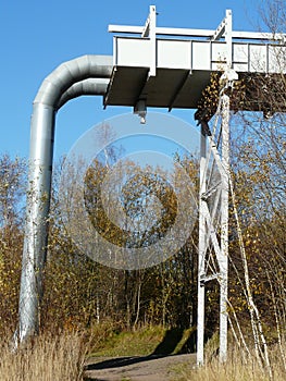 BYTOM    SILESIA , POLAND -  PIPELINE INDUSTRIAL  LANDSCAPE IN UPPER SILESIA