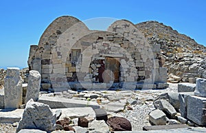 Byzantine Chapel in the Hill Top Ancient Site of Thera on the Greek Island Santorini