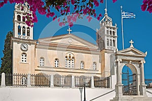 The byzantine church of agia triada holy trinity in Lefkes Paros, Greece