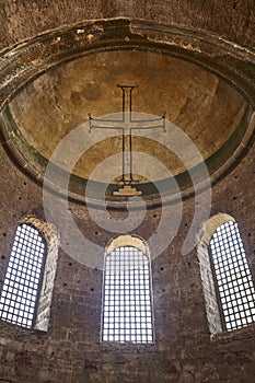 Byzantine church apse in Istanbul. Aya Irini. Topkapi palace. Turkey